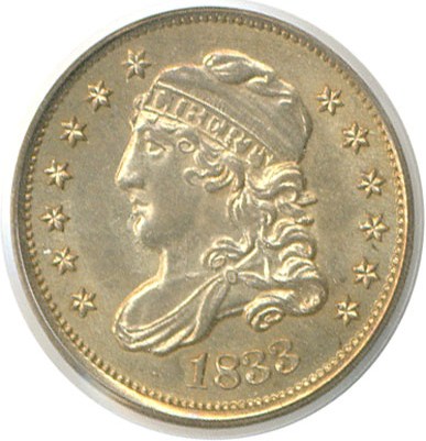 image for: 1833 H10c  PCGS MS62