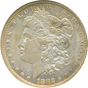 image for: Top 100 VAM: 1882-O $1 VAM 5 O/S Broken S NGC AU55