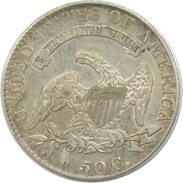 image for: 1820 50c Square 2 Large Date Knob 2 PCGS XF40