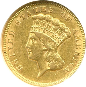 image for: 1856 $3 NGC AU50