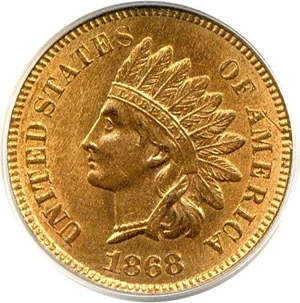 image for: 1868 1c PCGS MS64 RD