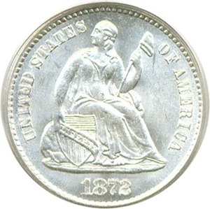 image for: 1872-S H10c Mintmark Above PCGS MS66