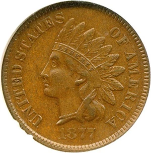image for: 1877 1c NGC AU58 BN