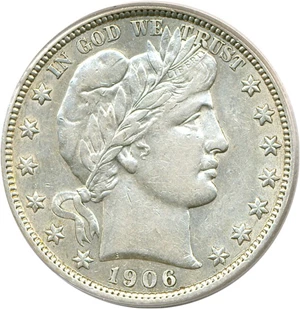 image for: 1906 50c PCGS AU50