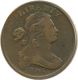 image for: 1805 1c PCGS VF30 BN
