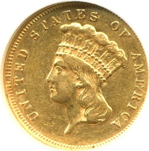 image for: 1878 $3 NGC AU55