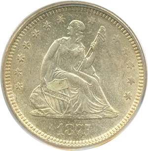 image for: 1875-S 25c PCGS MS64