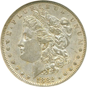 image for: Top 100 VAM: 1882-O $1 VAM 5 O/S Broken S NGC AU55
