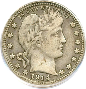 image for: 1914-S 25c PCGS VF25