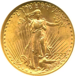 image for: 1923 $20 NGC MS61