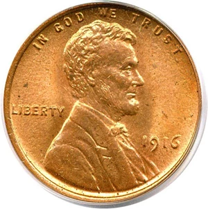 image for: 1916 1c PCGS MS65 RD