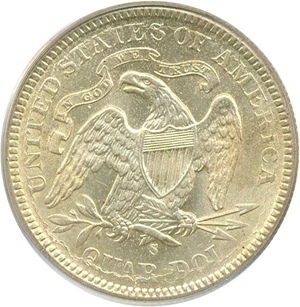 image for: 1875-S 25c PCGS MS64