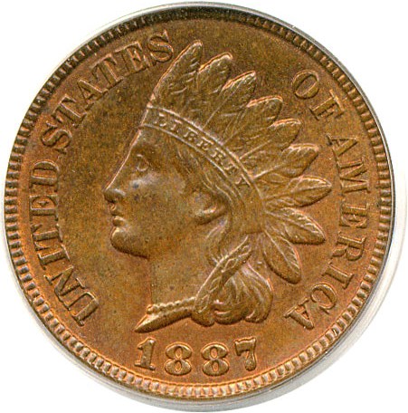 image for: 1887 1c  PCGS MS64 BN