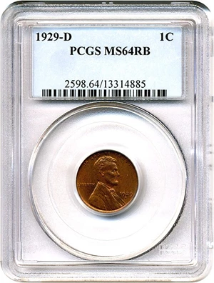 image for: 1929-D 1c PCGS MS64 RB