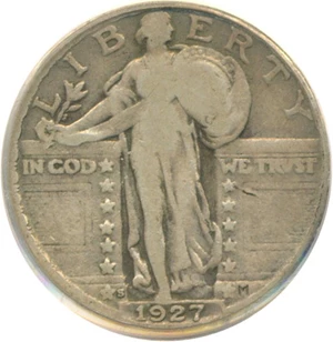 image for: 1927-S 25c PCGS F15