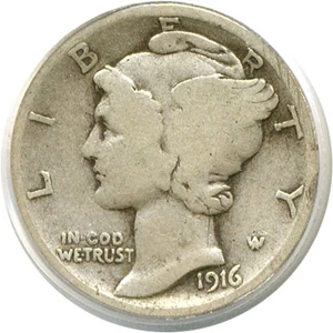 image for: 1916-D 10c PCGS VG10