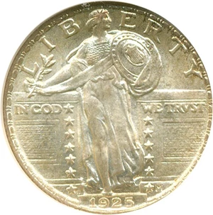image for: 1925 25c NGC MS66 FH