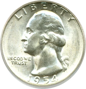 image for: 1954-S 25c PCGS MS66