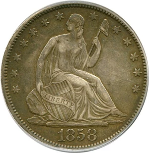 image for: 1858 50c PCGS XF45