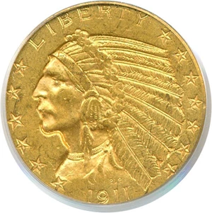 image for: 1911-S $5 PCGS MS61