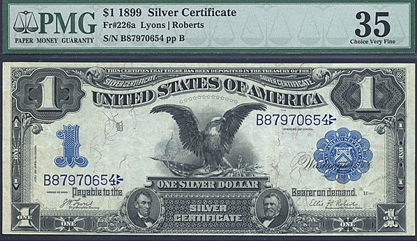 image for: Fr.226a 1899 $1 Black Eagle PMG VF35  [B87970654]