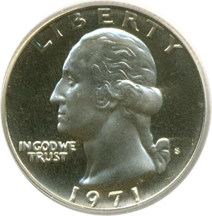 image for: 1971-S 25c ICG Proof 70 Cameo