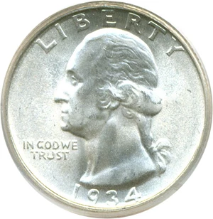 image for: 1934 25c PCGS MS66