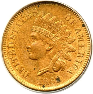 image for: 1868 1c ANACS MS60 Details (Corroded)