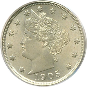 image for: 1905 5c PCGS MS65