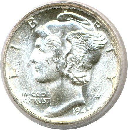 image for: 1945 10c  PCGS MS66