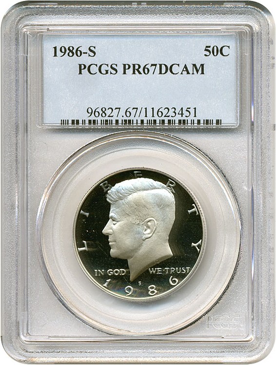 image for: 1986-S 50c  PCGS Proof 67 DCameo