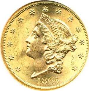 image for: 1865 $20 NGC MS63 Ex: SS Republic w/Box!