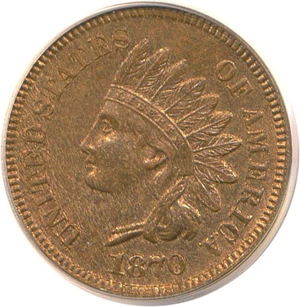 image for: 1870 1c PCGS MS63 RB