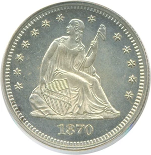 image for: 1870 25c PCGS Proof 64 Cameo