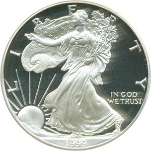 image for: 1999-P $1 Silver Eagle PCGS Proof 69 DCameo