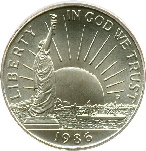 image for: 1986-D 50c Statue Liberty PCGS MS68 