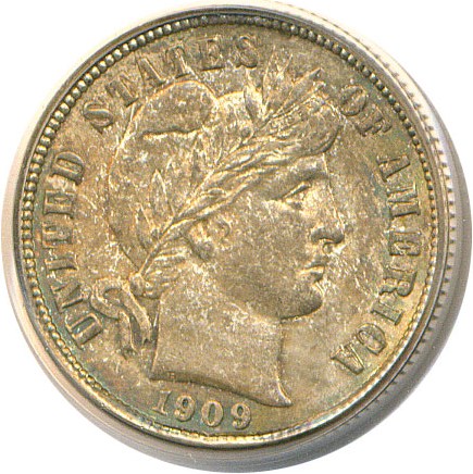 image for: 1909-D 10c  PCGS MS65 