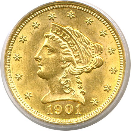 image for: 1901 $2 1/2  PCGS MS64