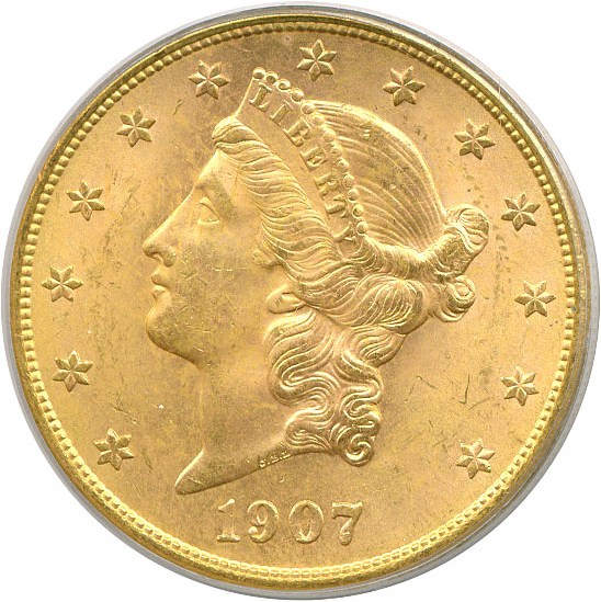 image for: 1907-S $20  PCGS MS63