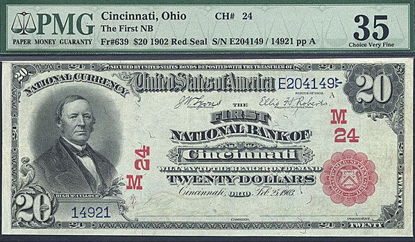 image for: Fr.639 1902 $20 Third Charter Period, 1st Issue, Red Seal PMG VF35  [E204149]
