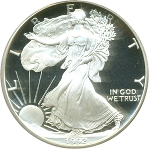 image for: 1992-S $1 Silver Eagle PCGS Proof 69 DCameo