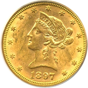 image for: 1897 $10 PCGS MS62
