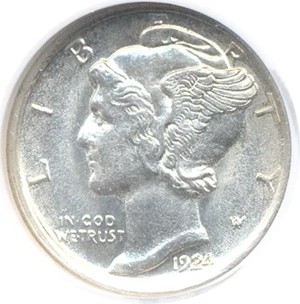image for: 1924-D 10c NGC MS63 FB