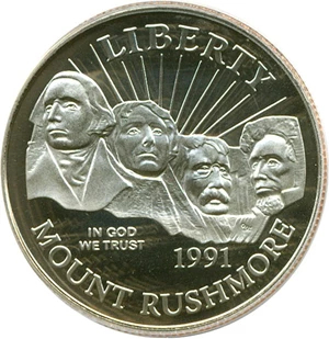image for: 1991-S 50c Mt. Rushmore PCGS Proof 68 DCameo