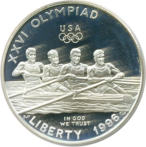 image for: 1996-P $1 Olympic Rowing PCGS Proof 68 DCameo