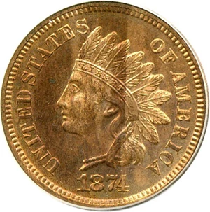image for: 1874 1c ANACS Proof 62 RB