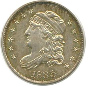image for: 1835 H10C Large Date, Large 5C PCGS MS64 * Rim Color *