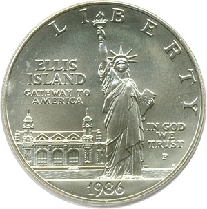 image for: 1986-P $1 Statue Liberty PCGS MS68