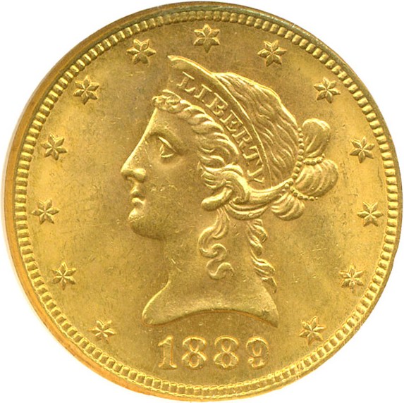 image for: 1889-S $10  NGC MS63