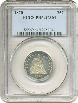image for: 1870 25c PCGS Proof 64 Cameo